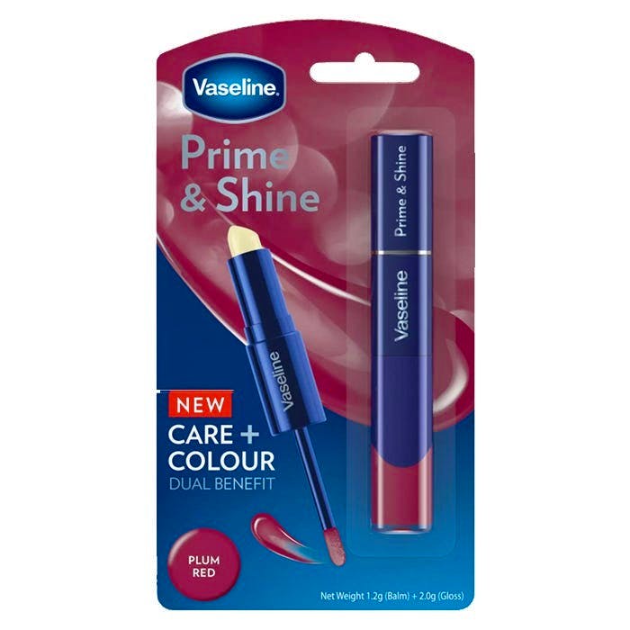 Vaseline Prime Shine In Lip Balm Gloss Plum Red Stk Kr