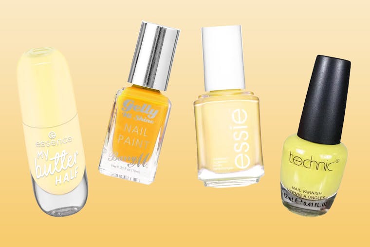 Gul nagellack: Solens strålar på dina naglar