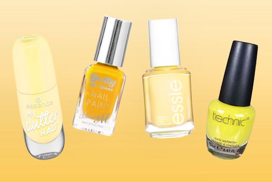 Gul nagellack: Solens strålar på dina naglar