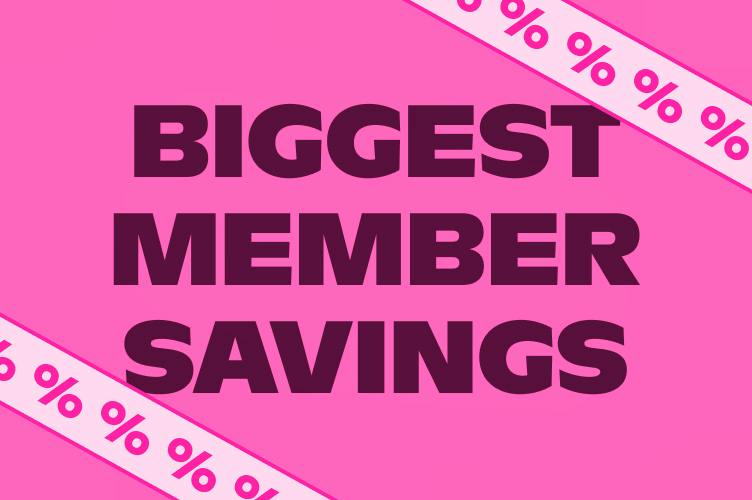 Spara upp till 75% med medlemspriser 💸