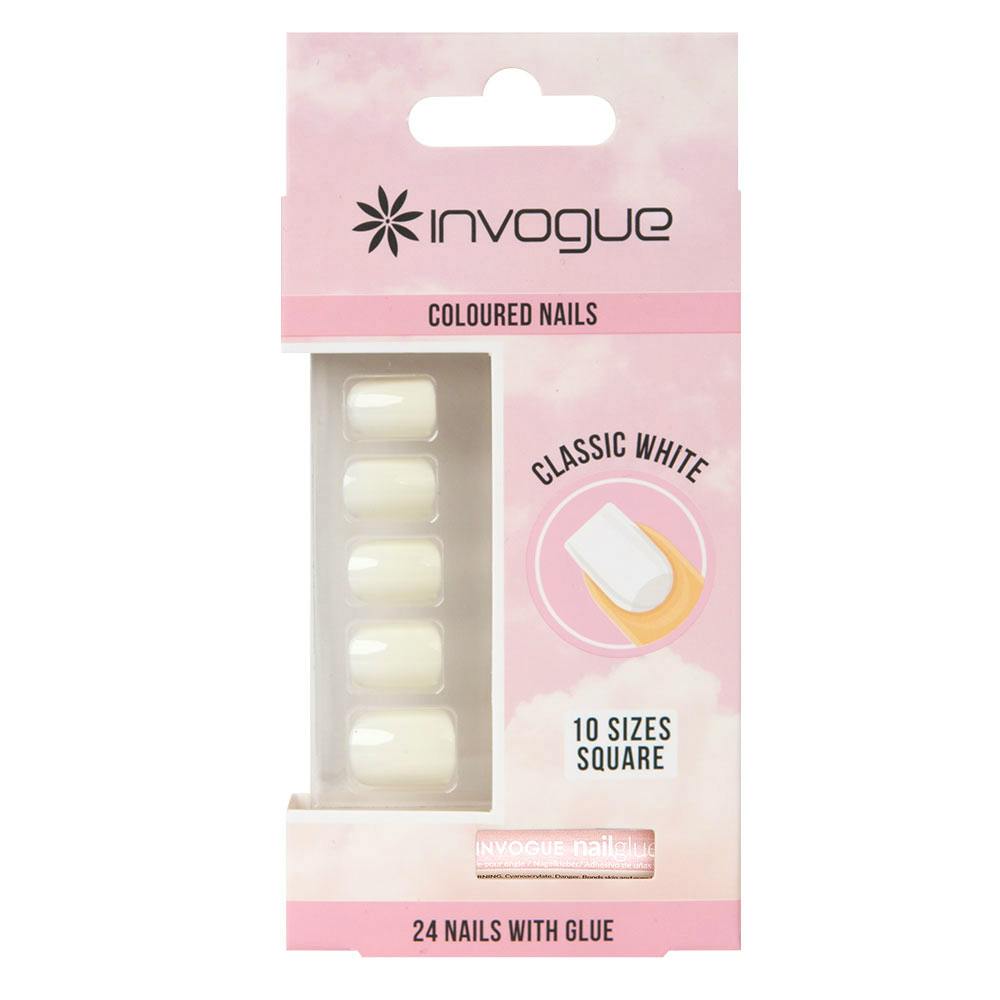 Invogue Classic White Nails 1 stk