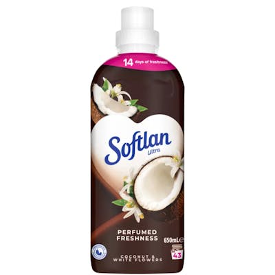 Softlan Fabric Softener Coconut &amp; White Flowers 650 ml
