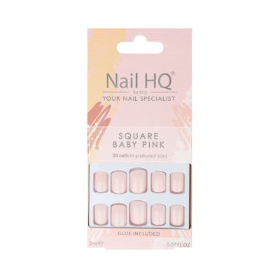 Nail HQ Square Baby Pink Nails 24 pcs + 2 ml