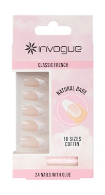 Invogue Classic French Coffin Nails Natural Bare 24 st