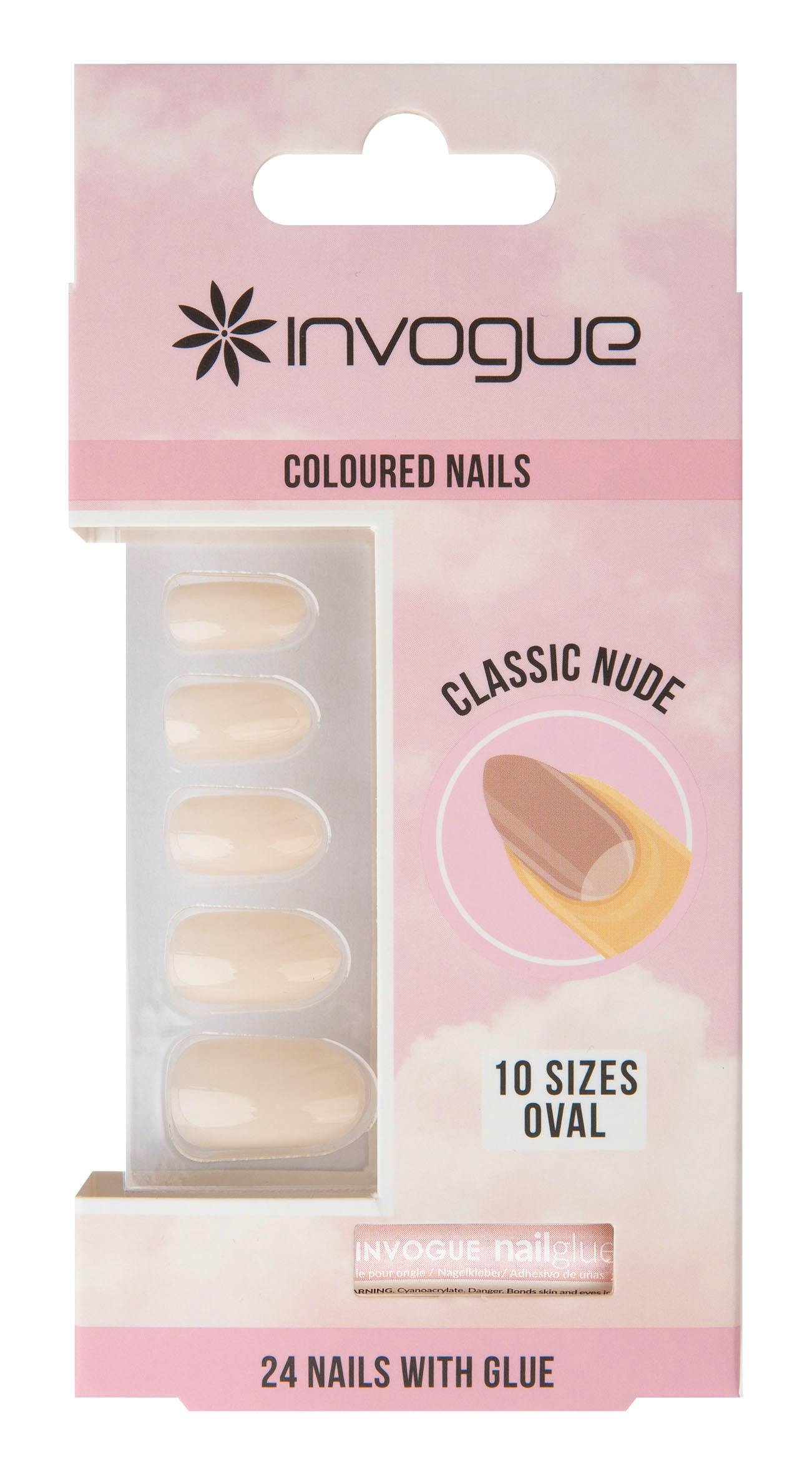 Invogue Classic Oval Nails Nude 24 stk + 2 ml