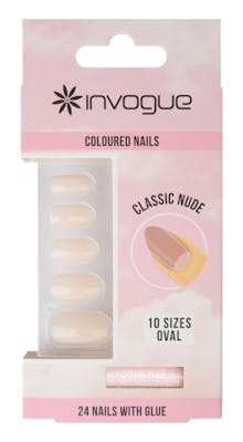 Invogue Classic Oval Nails Nude 24 pcs + 2 ml