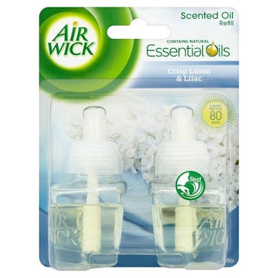 Air Wick Plug In Refill Air Freshener Crisp Linen &amp; Lilac 2 x 19 ml
