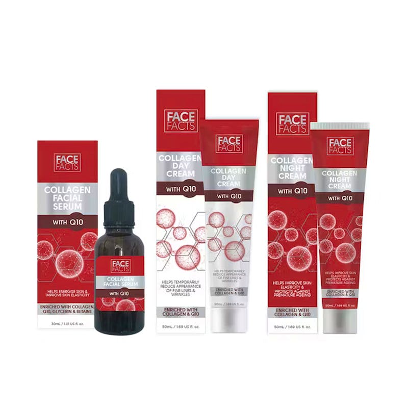 Face Facts Collagen Q10 Serum + Day & Night Cream 30 ml + 2 x 50 ml