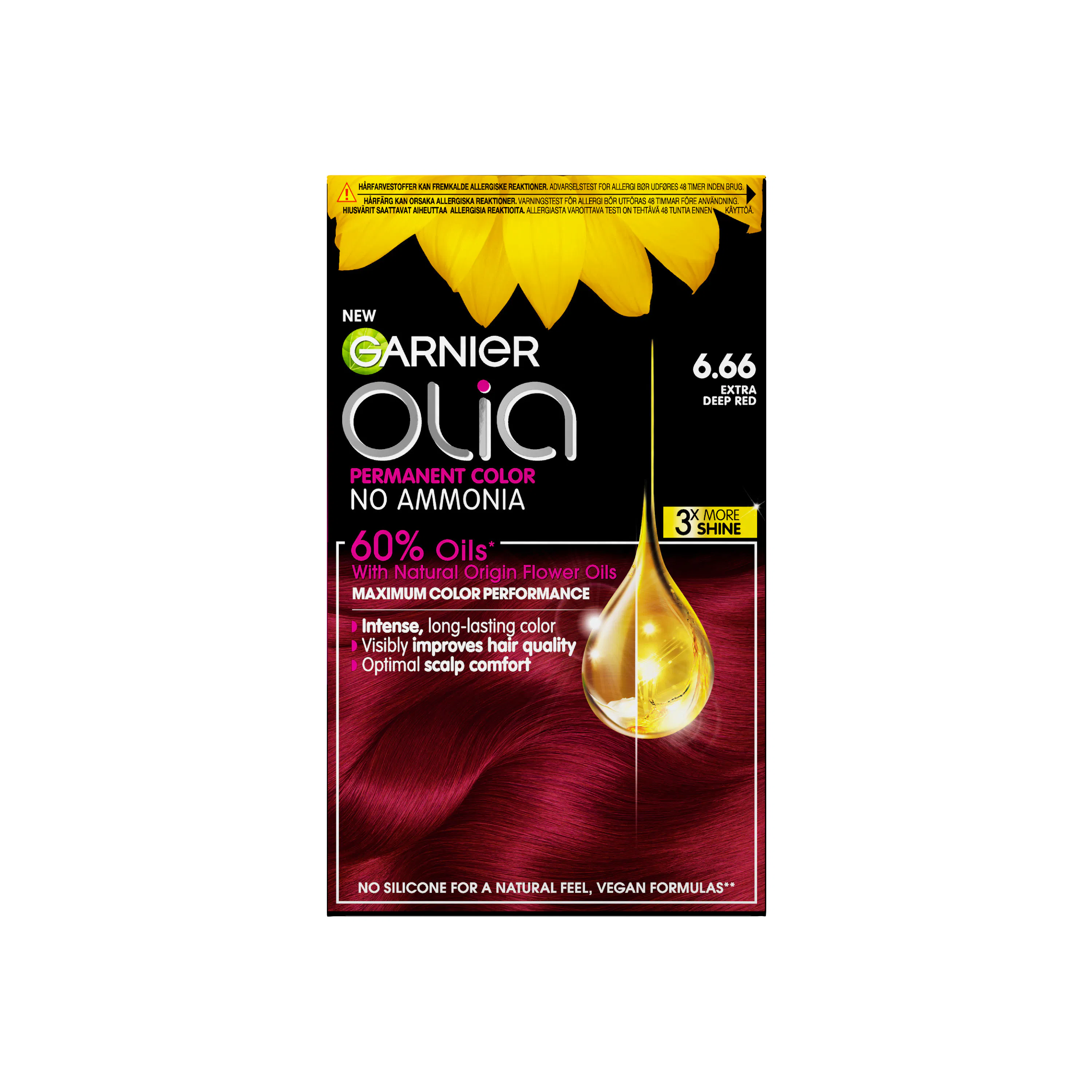 Garnier Olia Forever Carmin Permanent Hair Color 6.66 Extra Deep Red 1 pcs