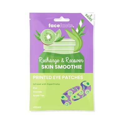 Face Facts Printed Eye Patches Skin Smoothie Recharge &amp; Recover 2 pairs