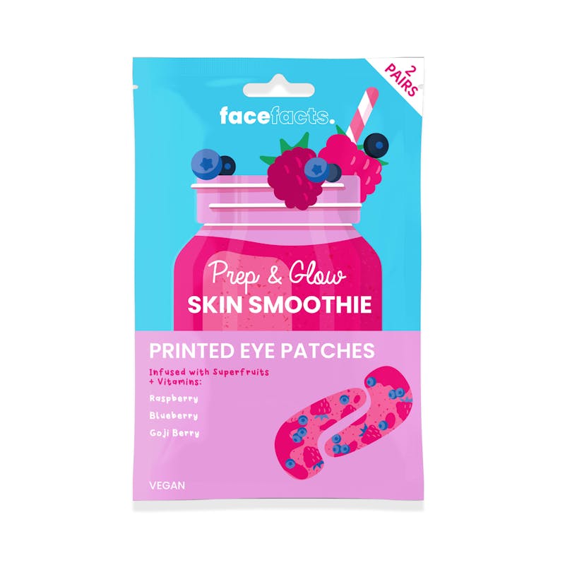 Face Facts Printed Eye Patches Skin Smoothie Prep &amp; Glow 2 paria