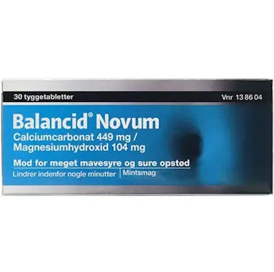 Balancid Novum Tyggetabletter 449+104 mg 30 stk