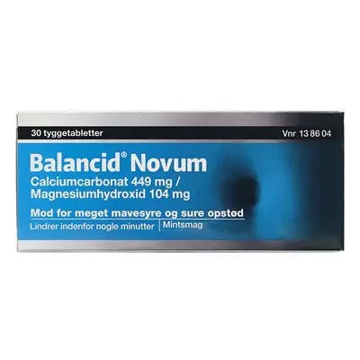 Balancid Novum Tyggetabletter 449+104 mg 30 stk