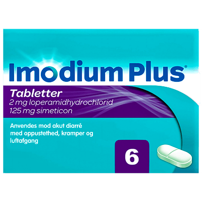 Imodium Plus Tabletter 2 + 125 mg 6 stk