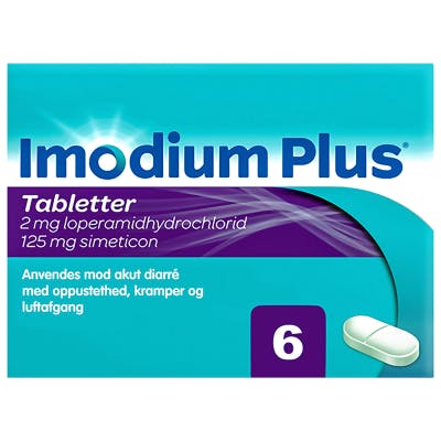 Imodium Plus Tabletter 2 + 125 mg 6 stk