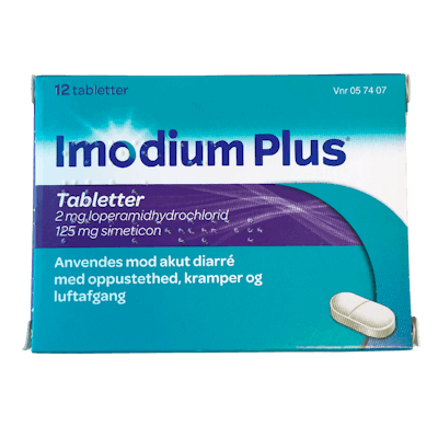 Imodium Plus Tabletter 2 + 125 mg 12 stk