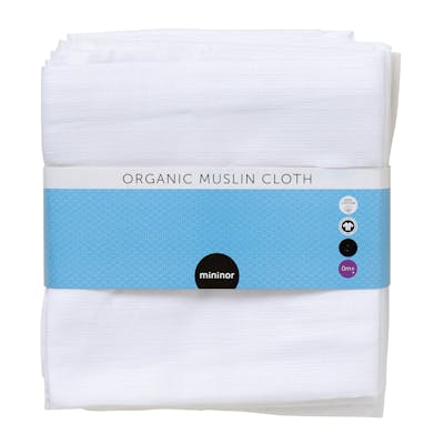 Mininor Muslin Cloth White 70 x 70 cm 8 pcs
