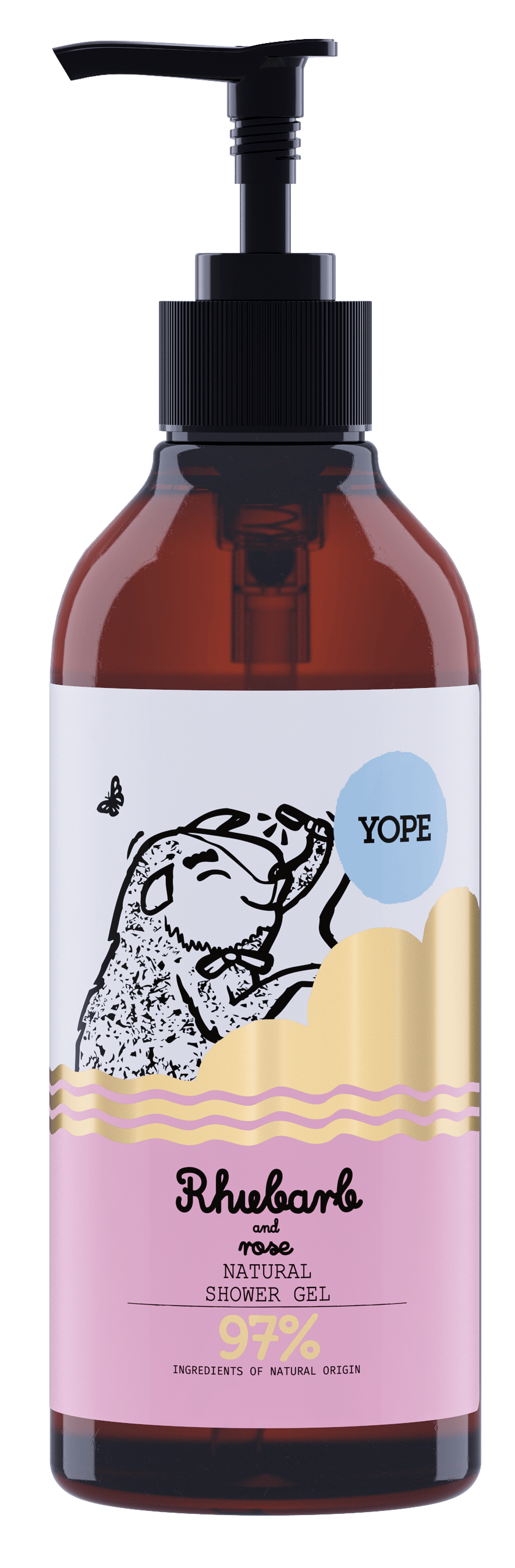 YOPE Shower Gel Rhubarb And Rose 400 ml