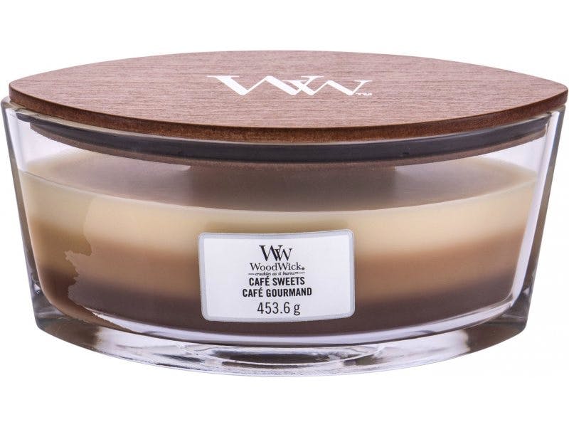 WoodWick Trilogy Ellipse Heartwick Caf&eacute; Sweets 453 g