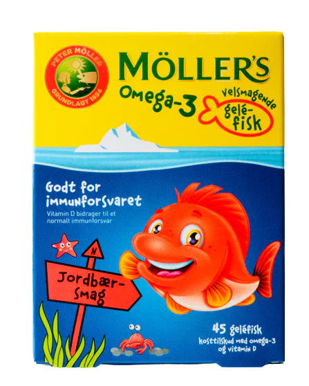 Möllers Omega-3 Fisk Jordbær 45 stk