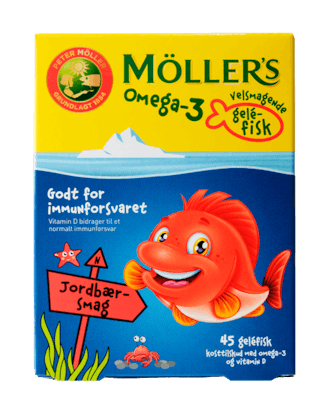 Möllers Omega-3 Fisk Jordbær 45 pcs
