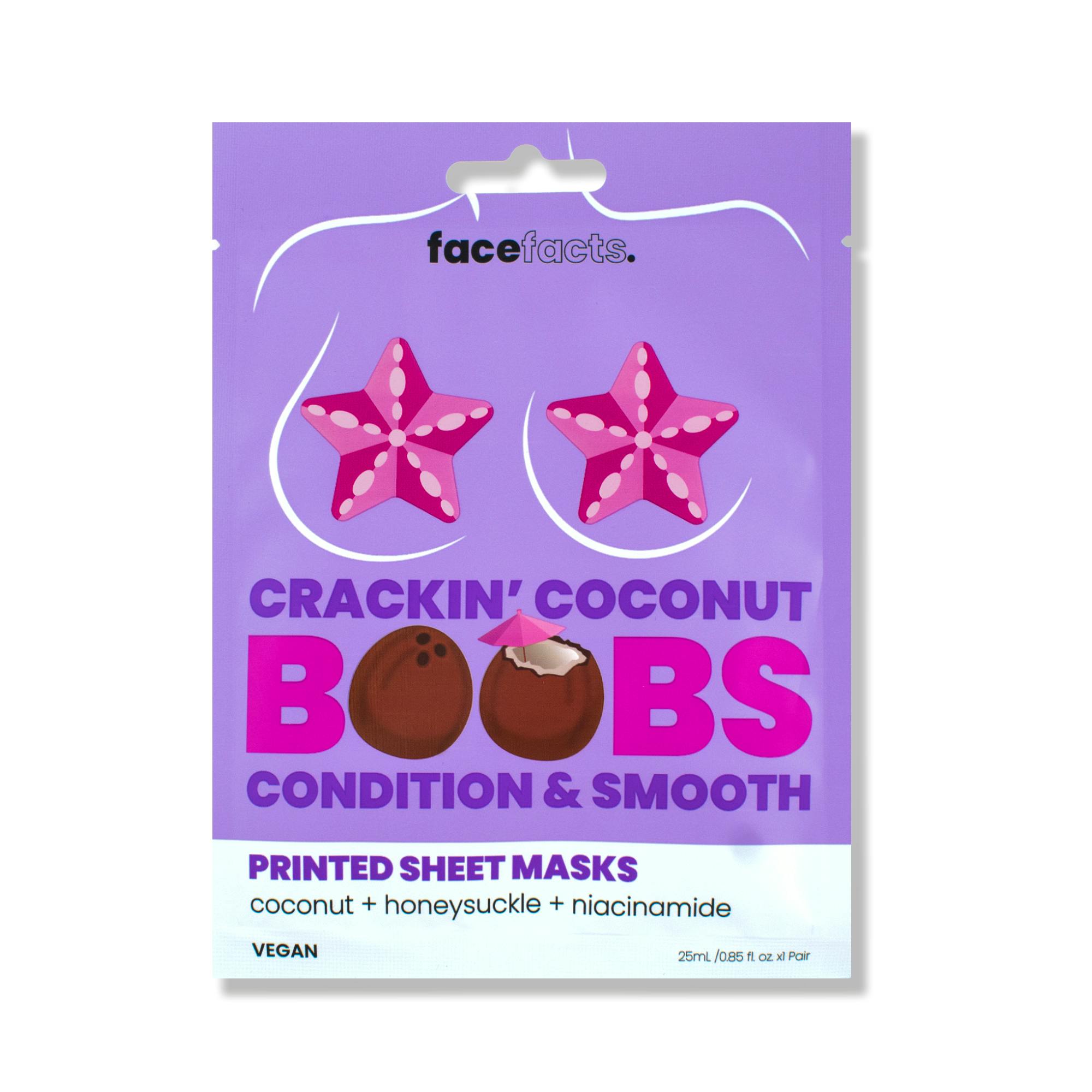 Face Facts Printed Sheet Masks Crackin' Coconuts Boob Mask 1 stk - 14.95 kr