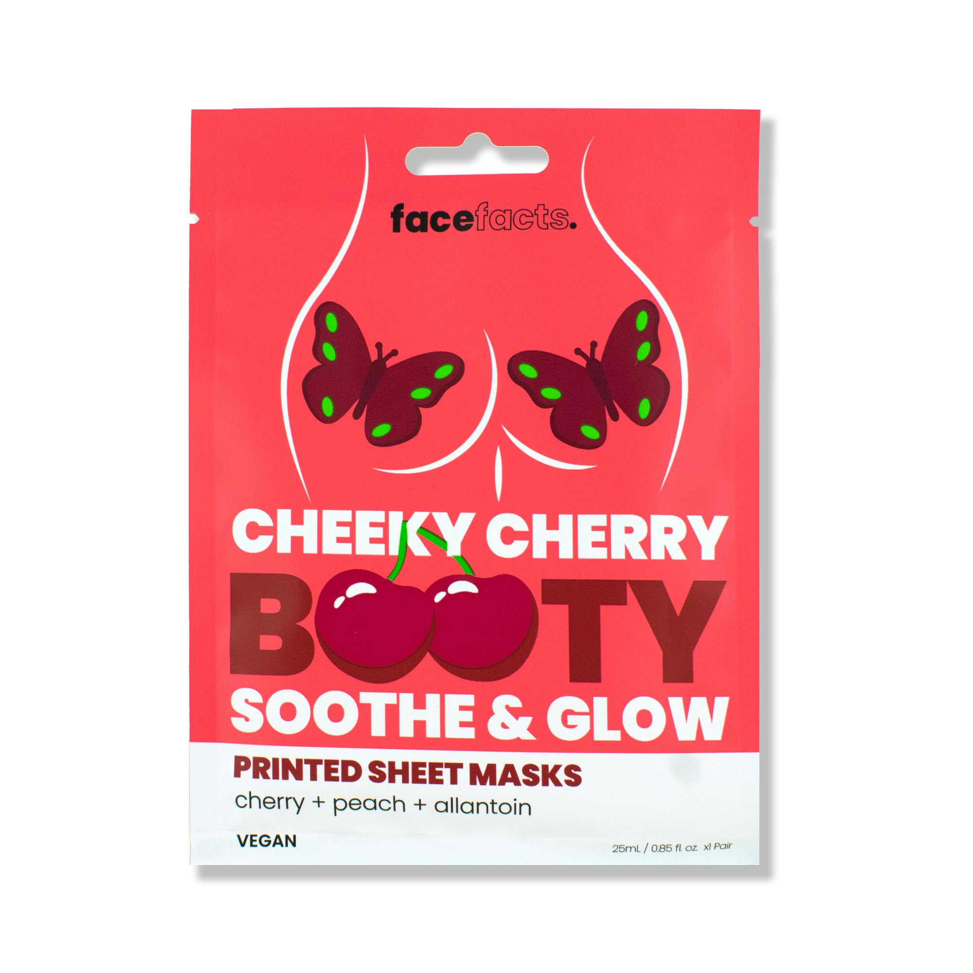 Face Facts Printed Sheet Masks Cheeky Cherry Booty Mask 1 pcs