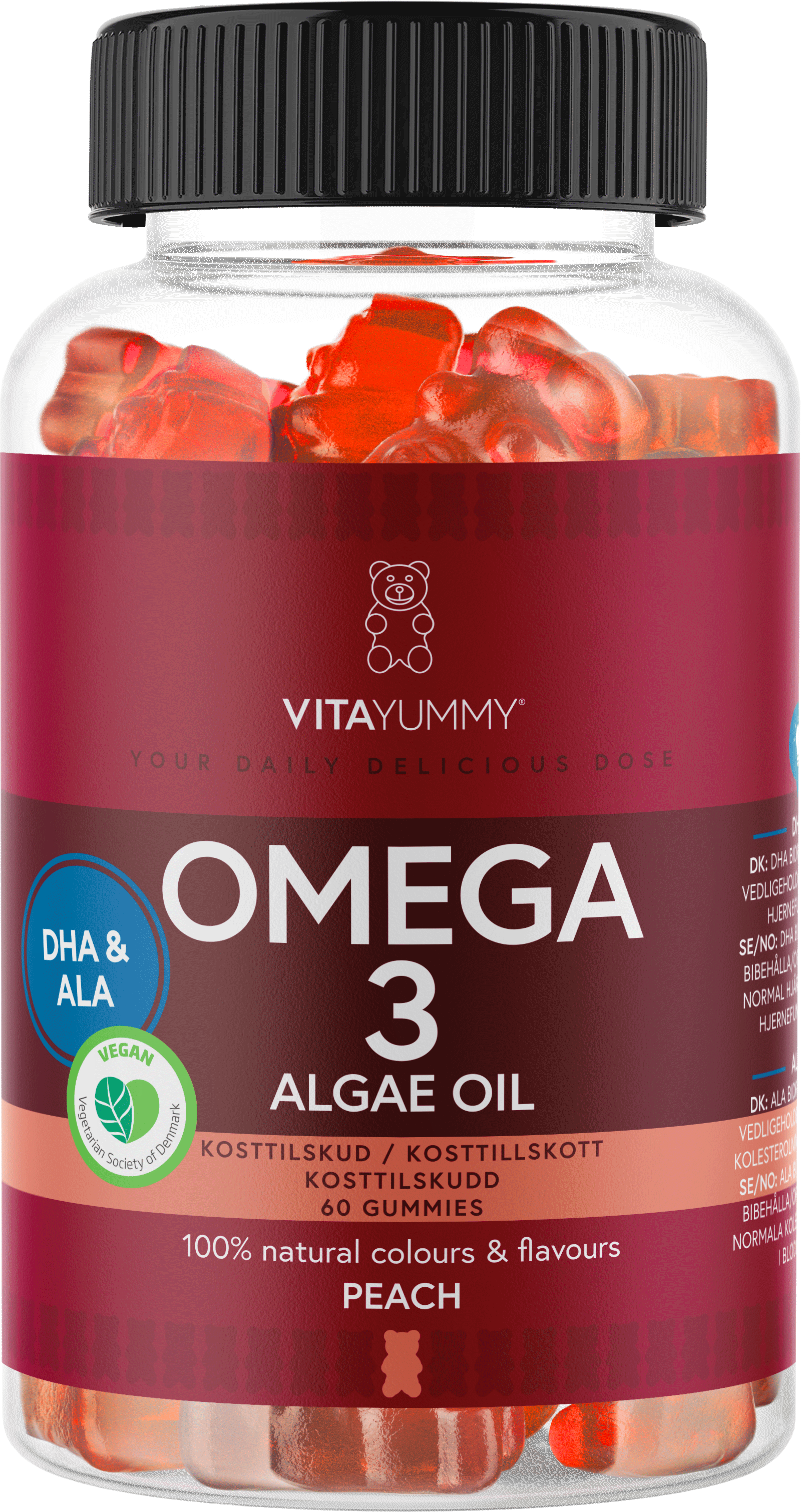 VitaYummy Omega 3 Peach 60 stk