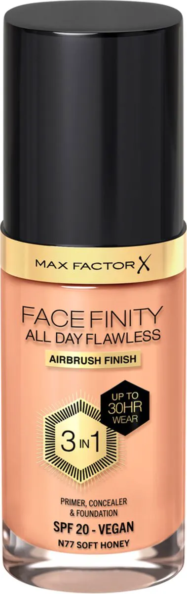 Max Factor All Day Flawless 3in1 Foundation 77 Soft Honey 30 ml