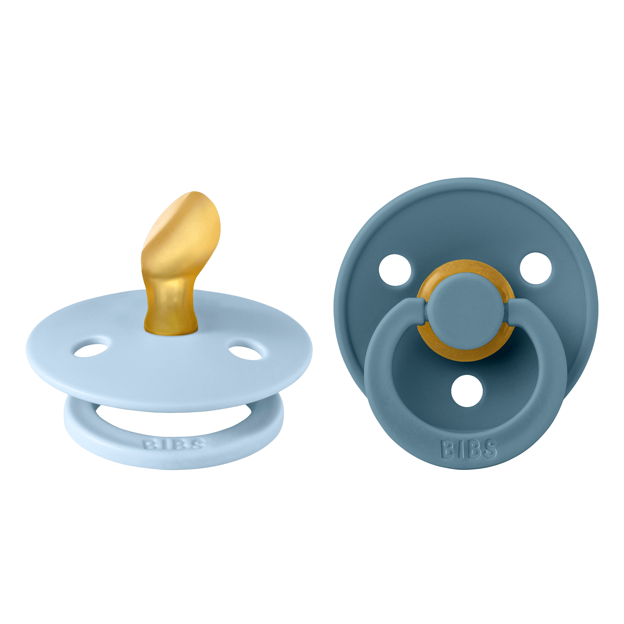 BIBS Colour 2 Pack Latex Size 1 Anatomical Baby Blue/Petrol 2 st