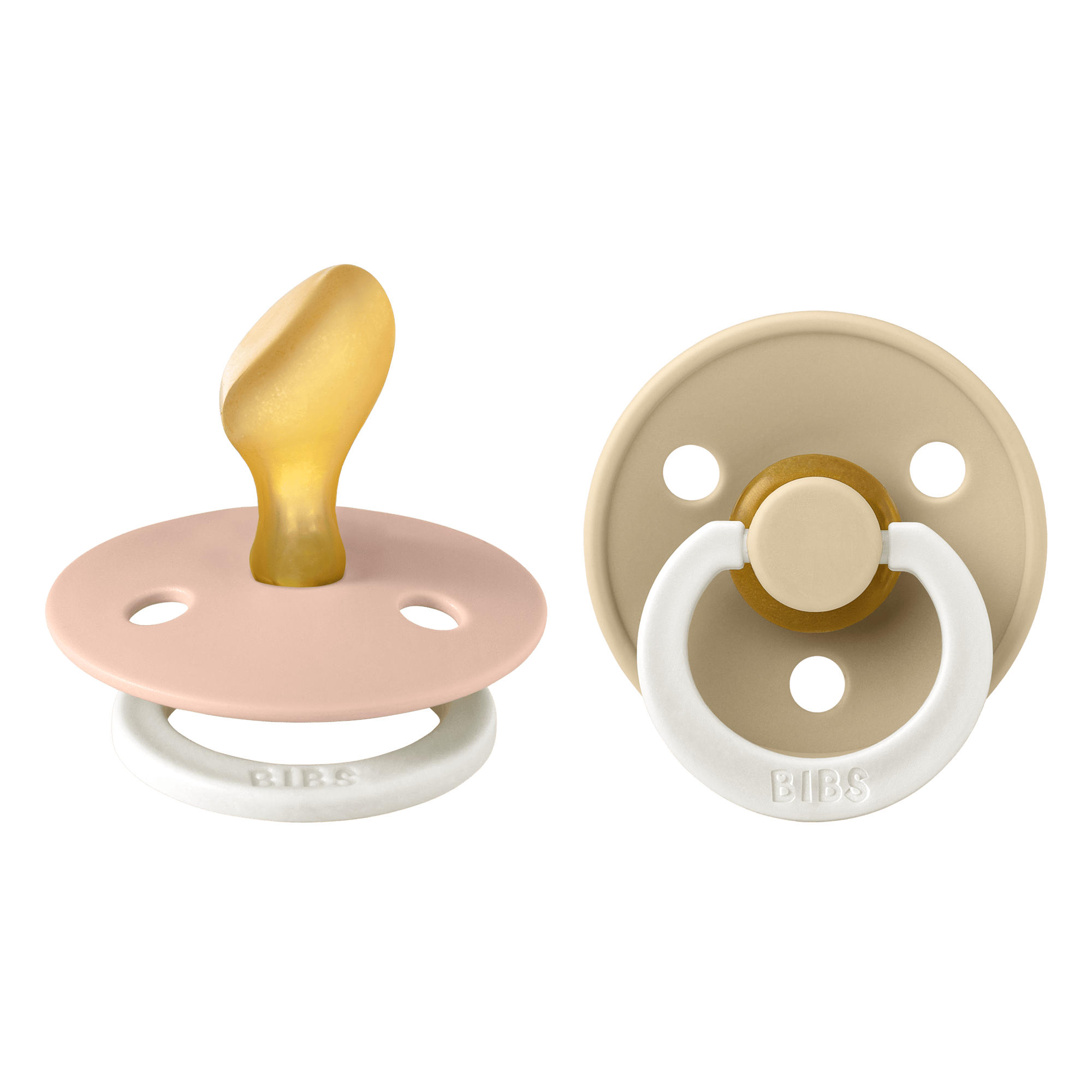 BIBS Colour 2 Pack Latex Size 1 Anatomical Blush Glow/Vanilla Glow 2 st