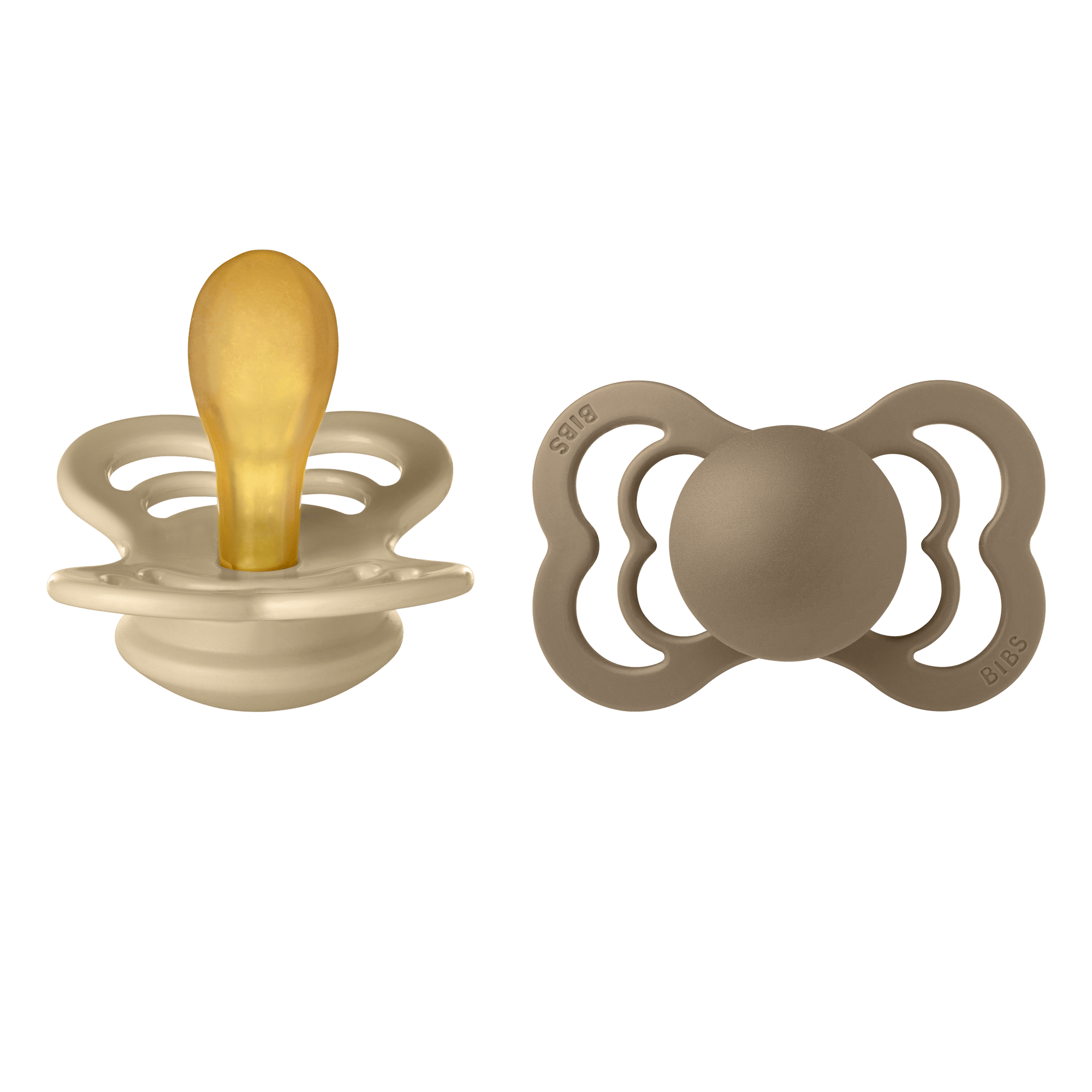 BIBS Supreme 2 Pack Latex Size 2 Vanilla/Dark Oak 2 st