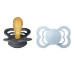 BIBS Supreme 2 Pack Latex Maat 2 Ijzer/Babyblauw 2 st