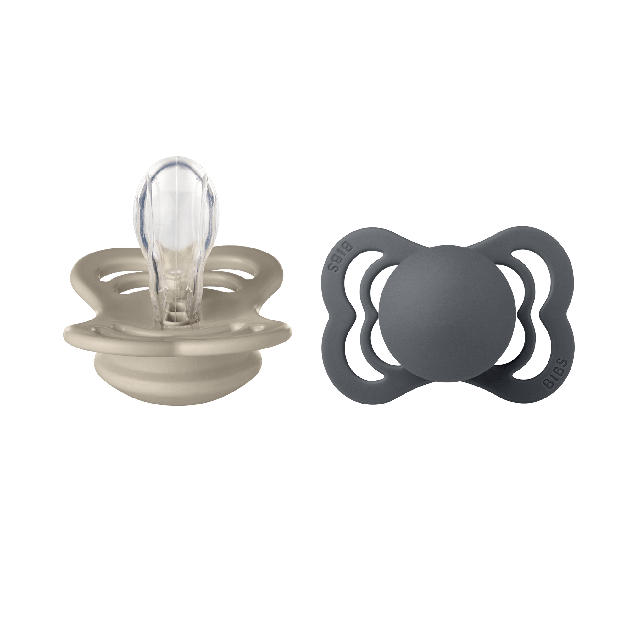 BIBS Supreme 2 Pack Silicone Size 1 Sand/iron 2 st
