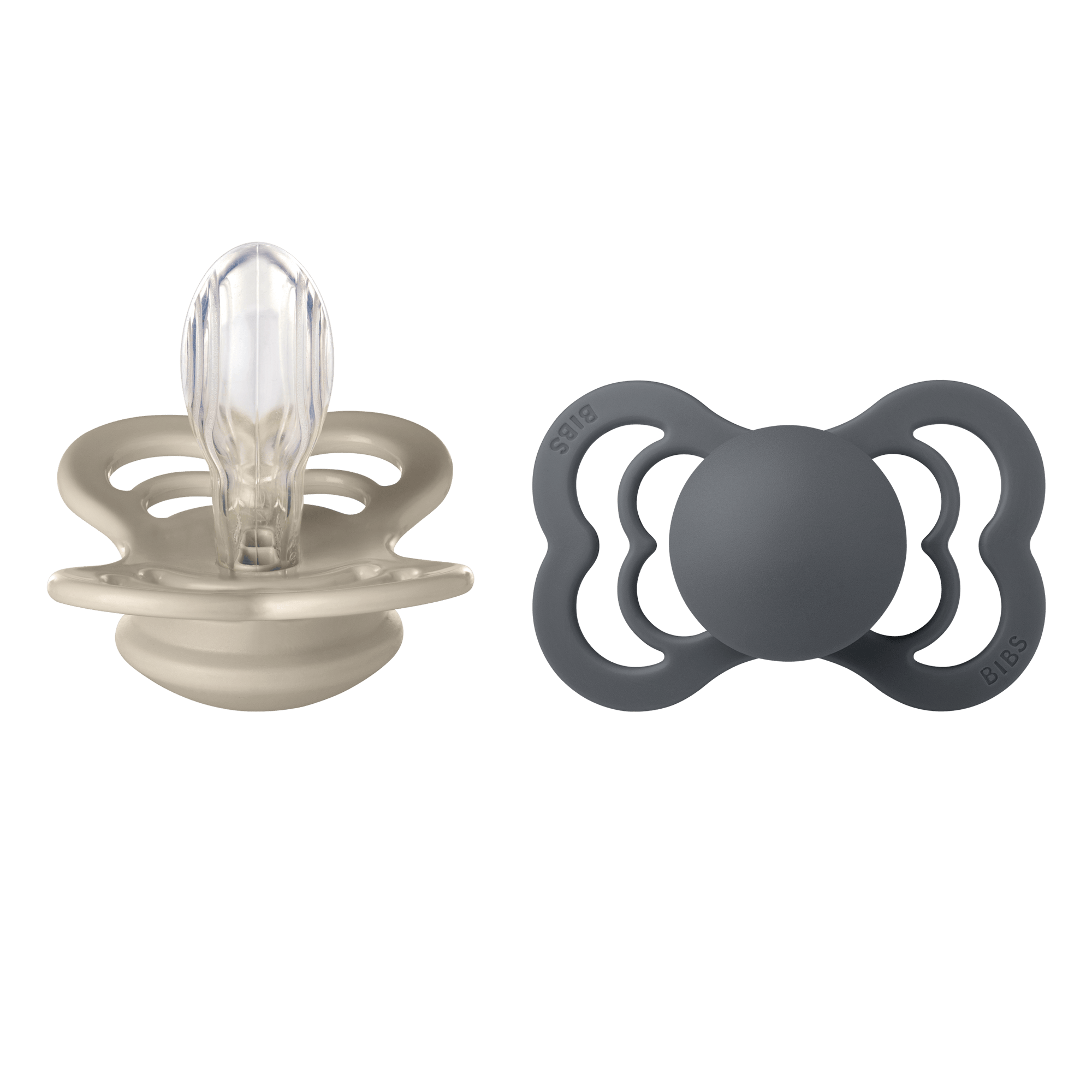 BIBS Supreme 2 Pack Silicone Size 2 Sand/Iron 2 stk