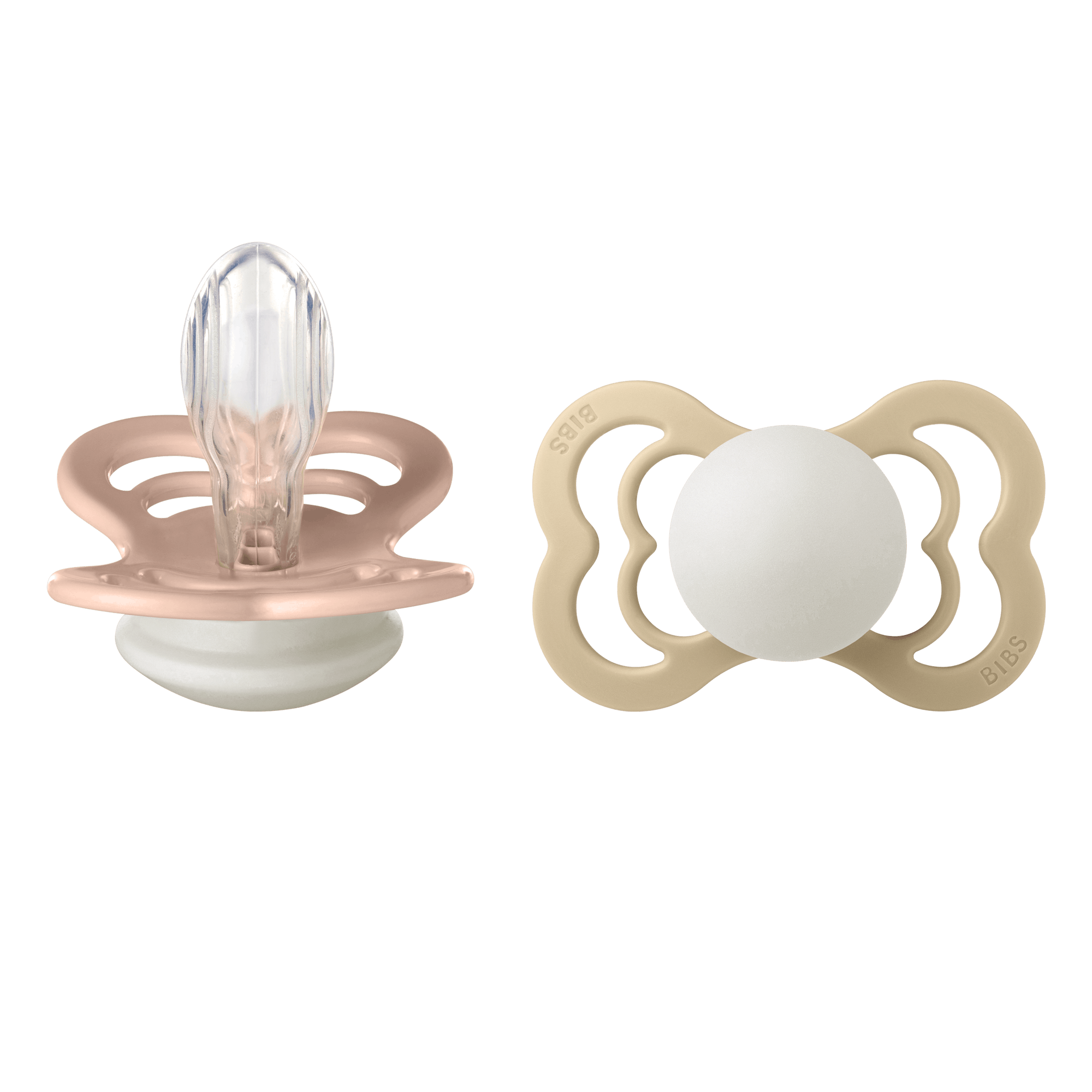 BIBS Supreme 2 Pack Silicone Size 2 Blush Glow/Vanilla Glow 2 st
