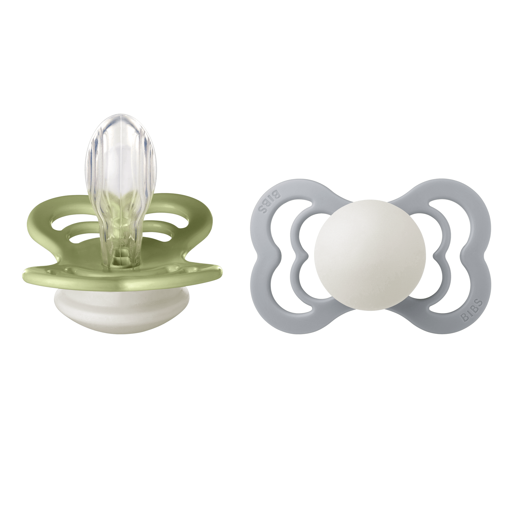 BIBS Supreme 2 Pack Silicone Size 2 Sage Glow/Cloud Glow 2 st