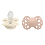 BIBS Infinity 2 Pack Silicone Symmetrical Size 1 Ivory/Blush 2 st