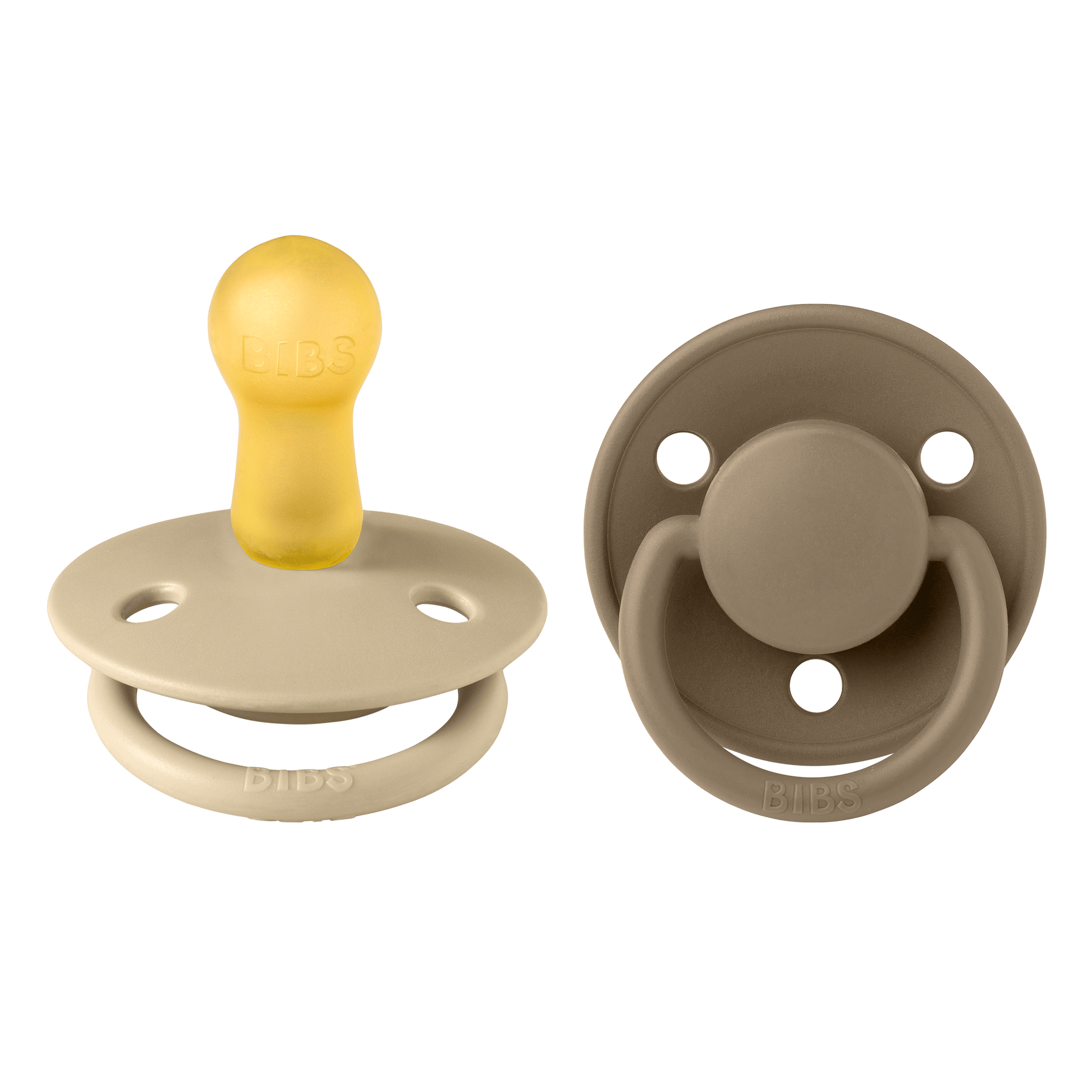 BIBS De Lux 2 Pack Latex Size 2 Vanilla/Dark Oak 2 stk