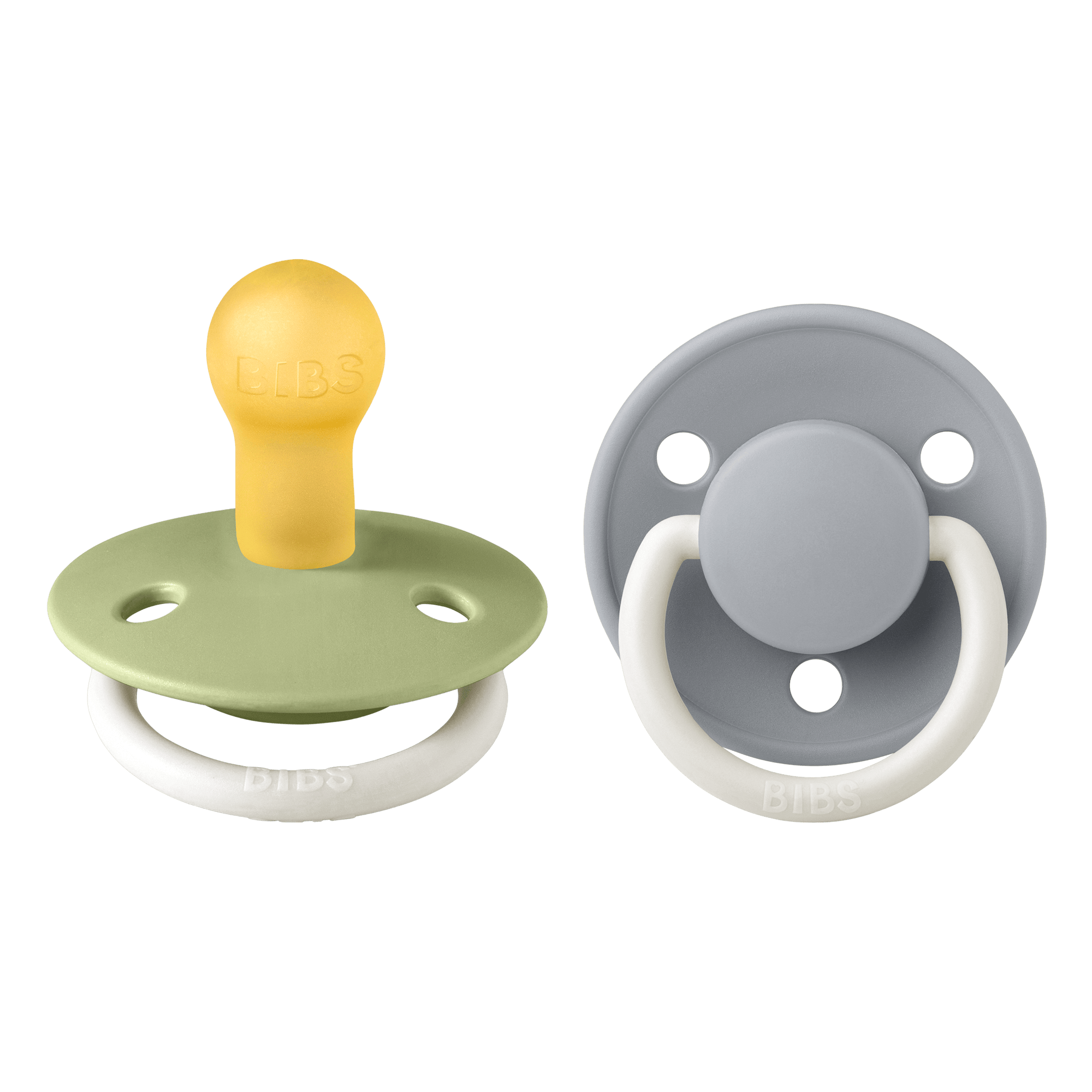 BIBS De Lux 2 Pack Latex Size 1 Sage Glow/Cloud Glow 2 st
