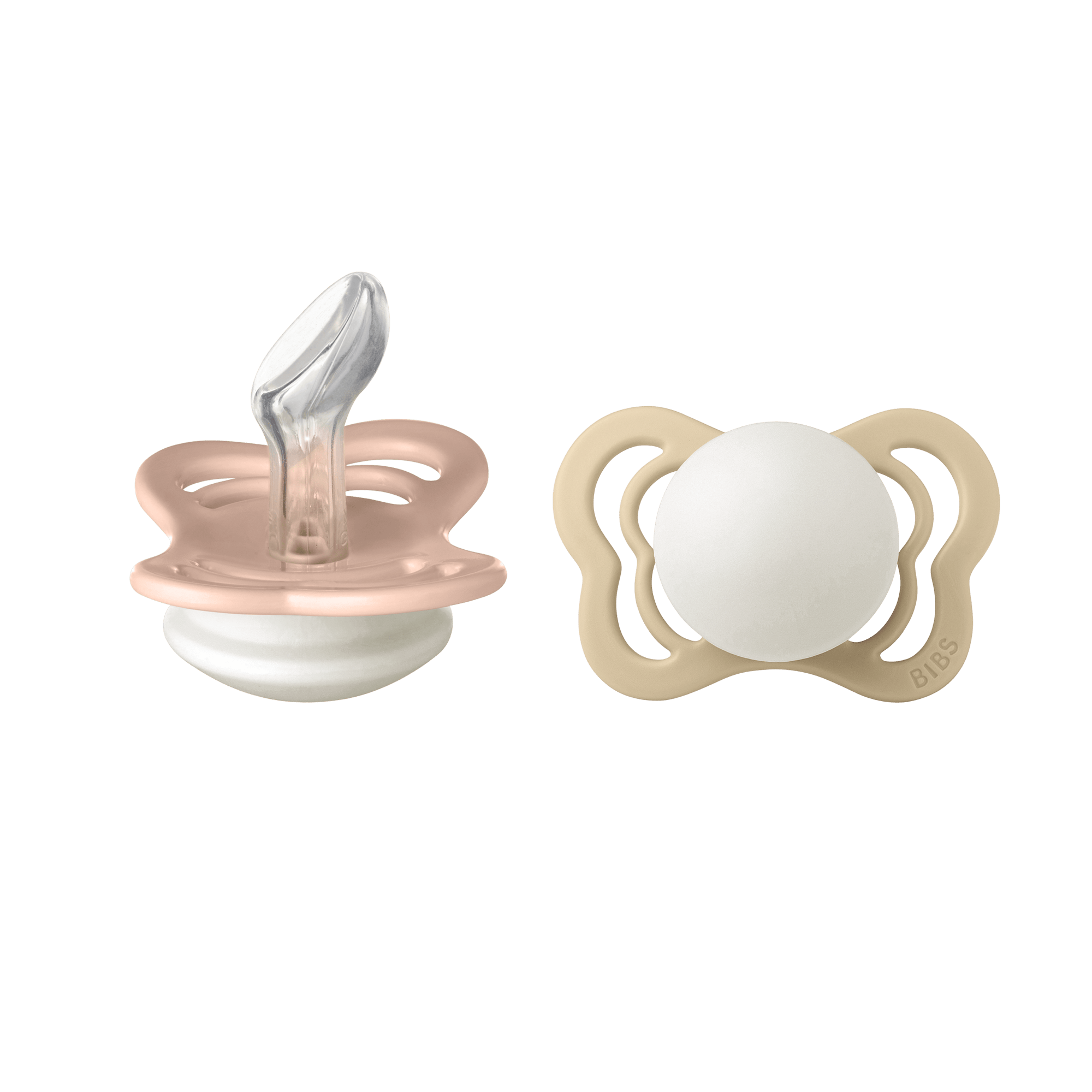 BIBS Couture 2 Pack Silicone Size 1 Blush Glow/Vanilla Glow 2 st