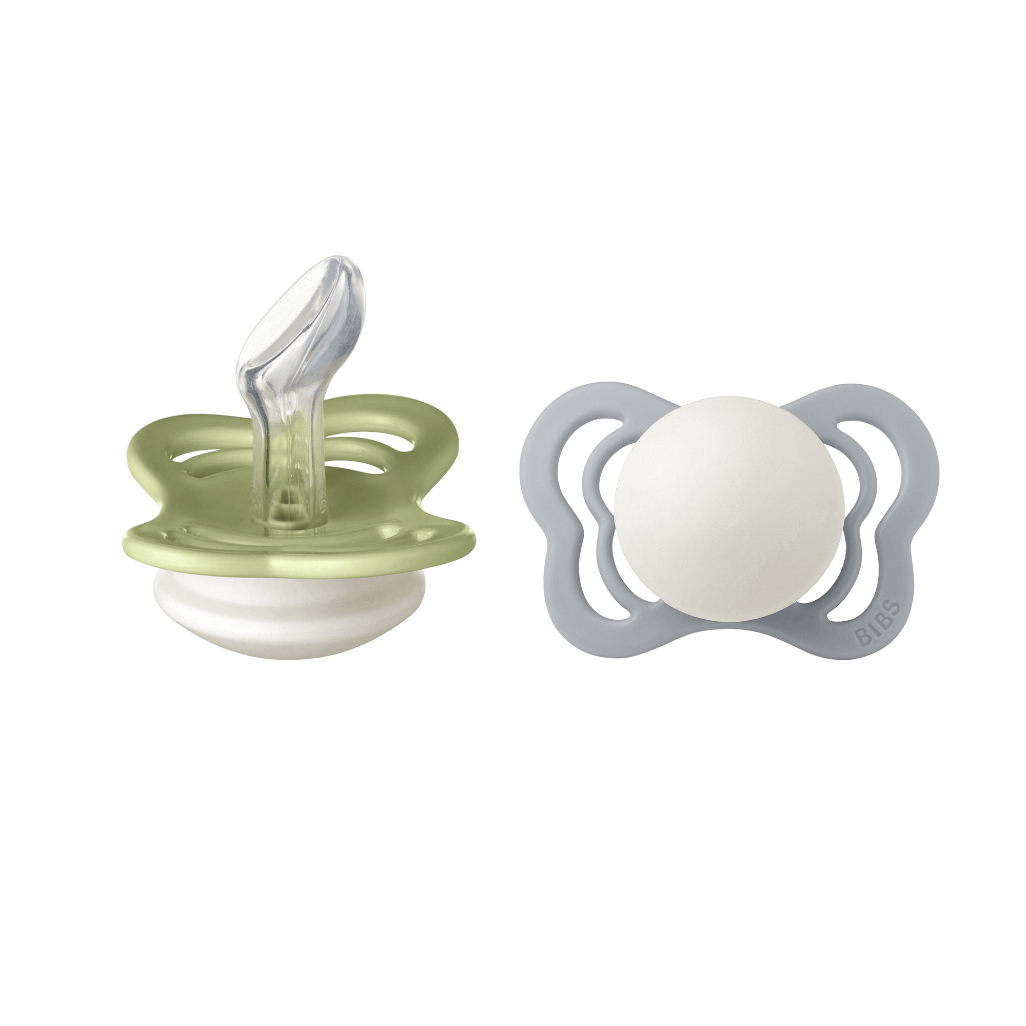 BIBS Couture 2 Pack Silicone Size 1 Sage Glow/Cloud Glow 2 st