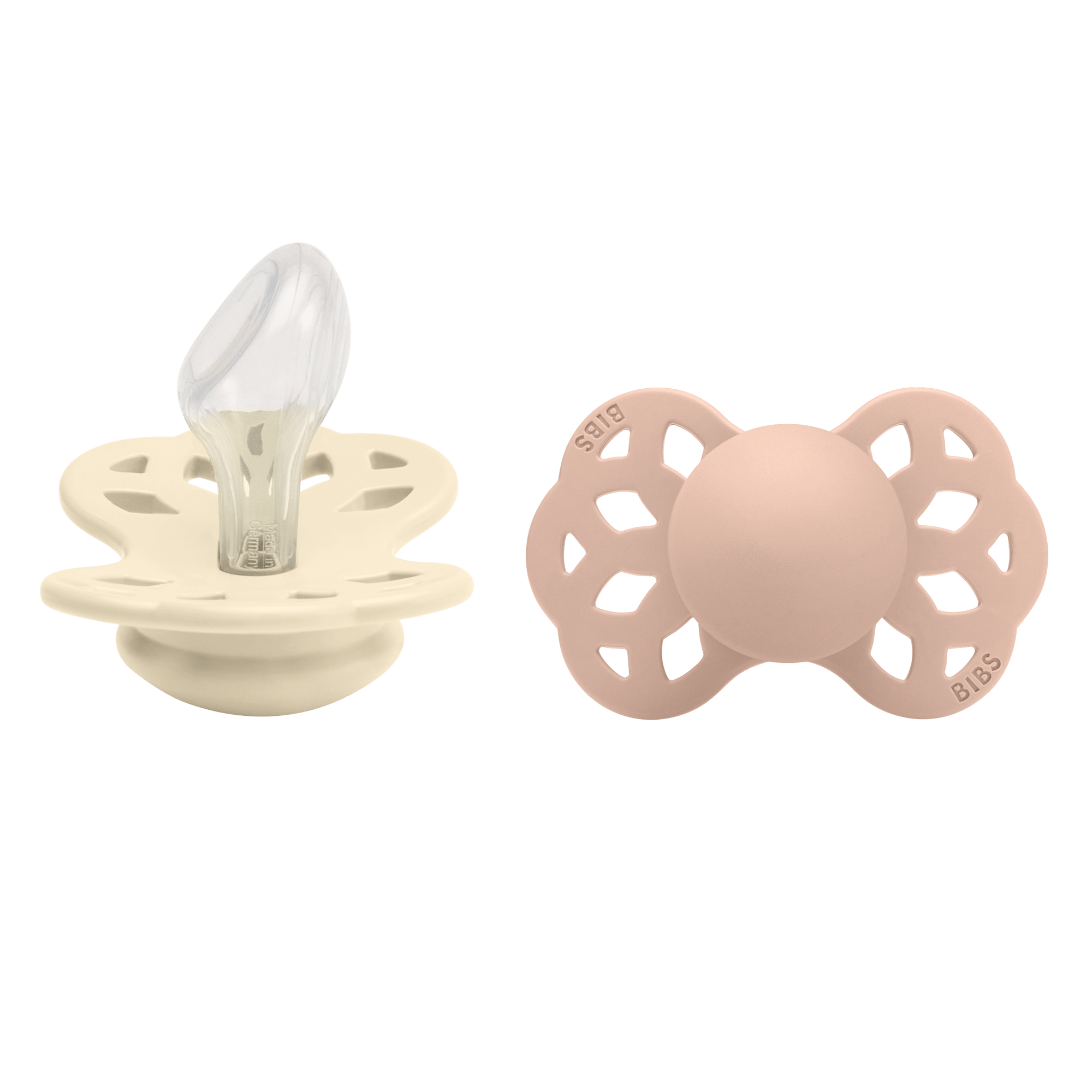 BIBS Infinity 2 Pack Silicone Anatomical Size 2 Ivory/Blush 2 stk
