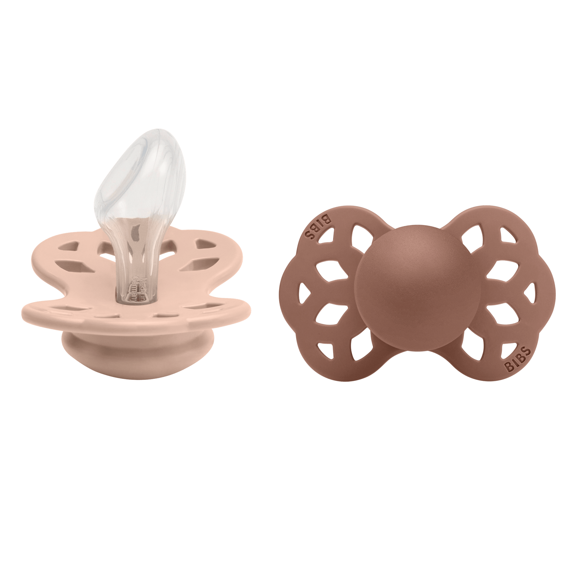 BIBS Infinity 2 Pack Silicone Anatomical Size 2 Blush/Woodchuck 2 stk