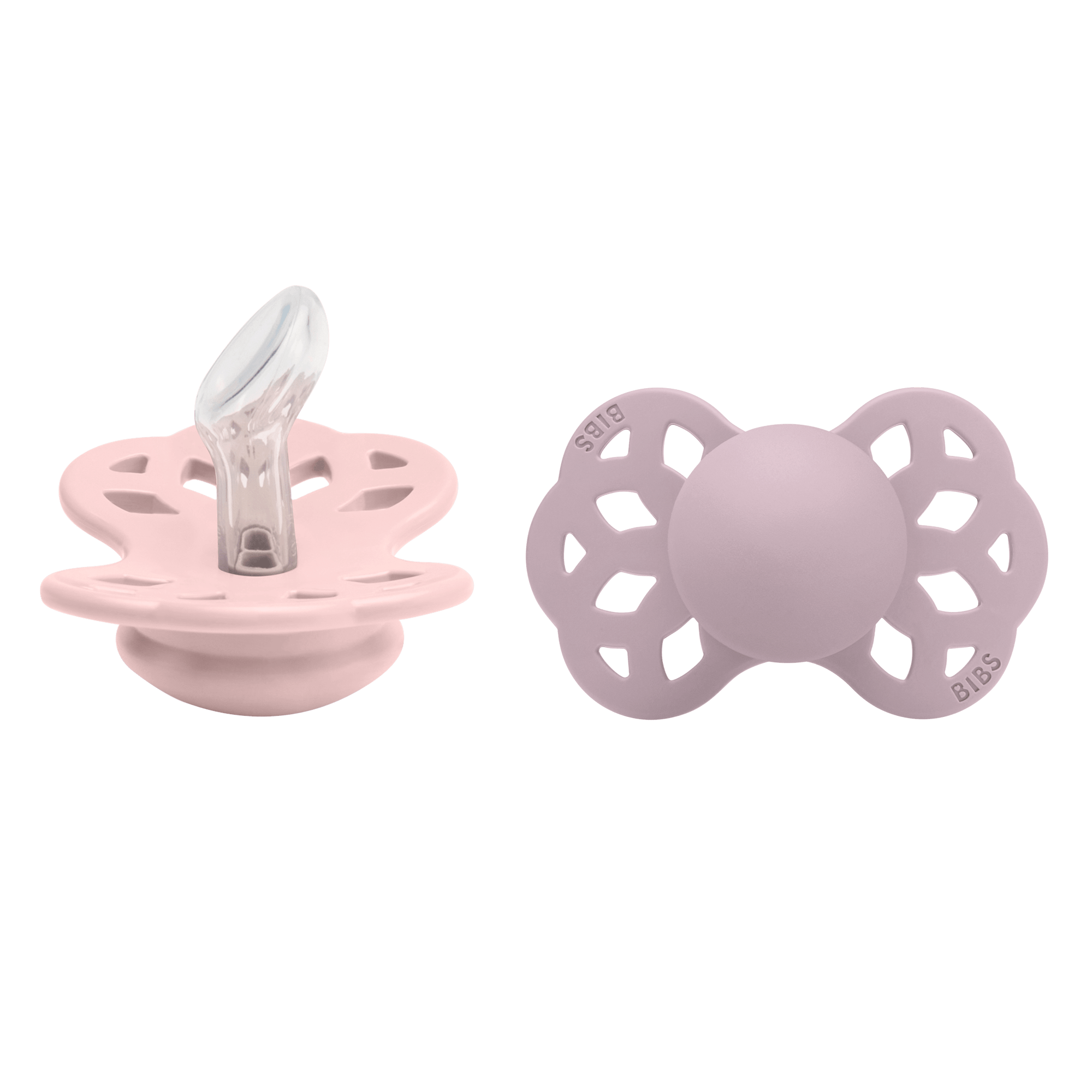 BIBS BIBS Infinity 2 Pack Silicone Anatomical Size 1 Blossom/Dusky Lilac 2 st