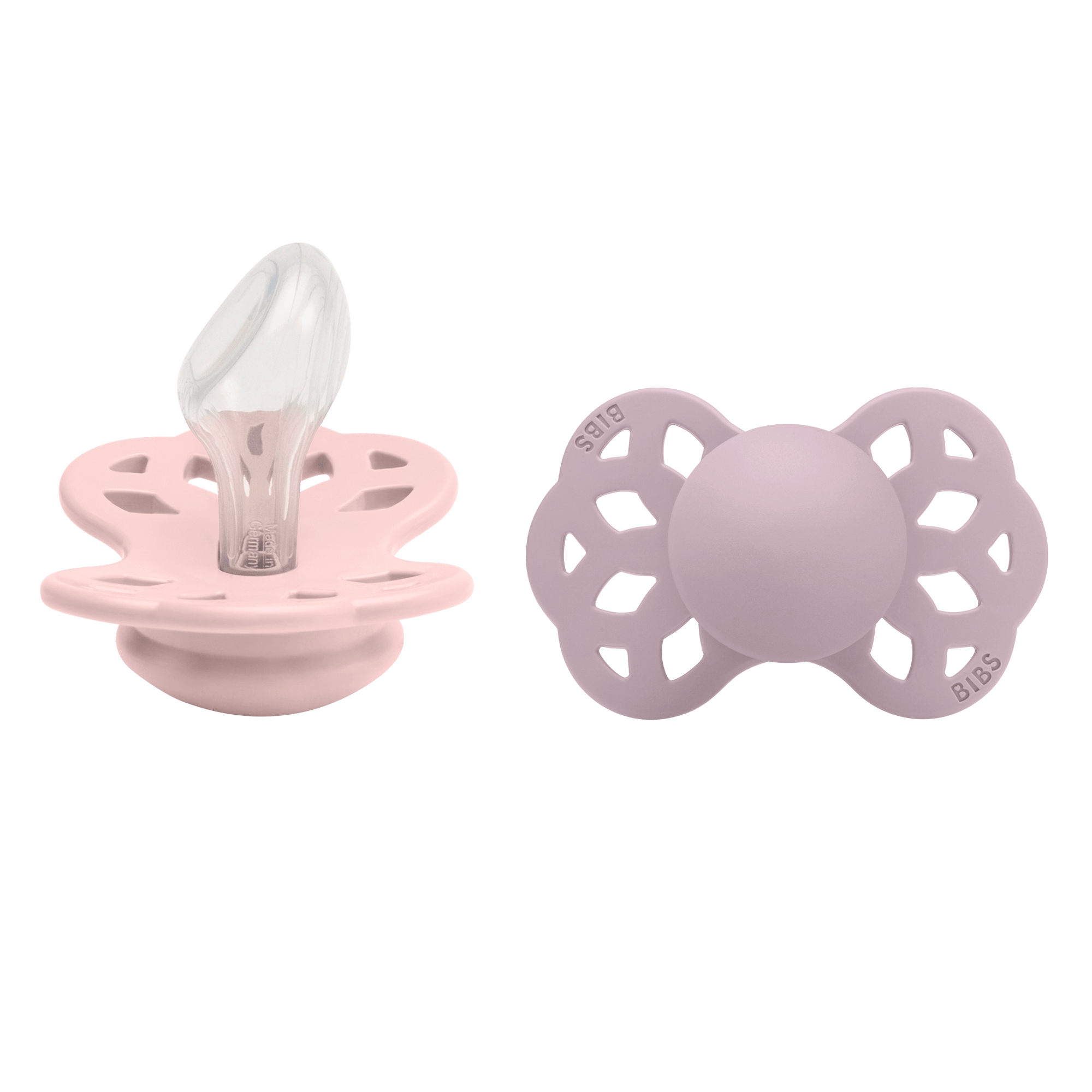 BIBS Infinity 2 Pack Silicone Anatomical Size 2 Blossom/Dusky Lilac 2 stk