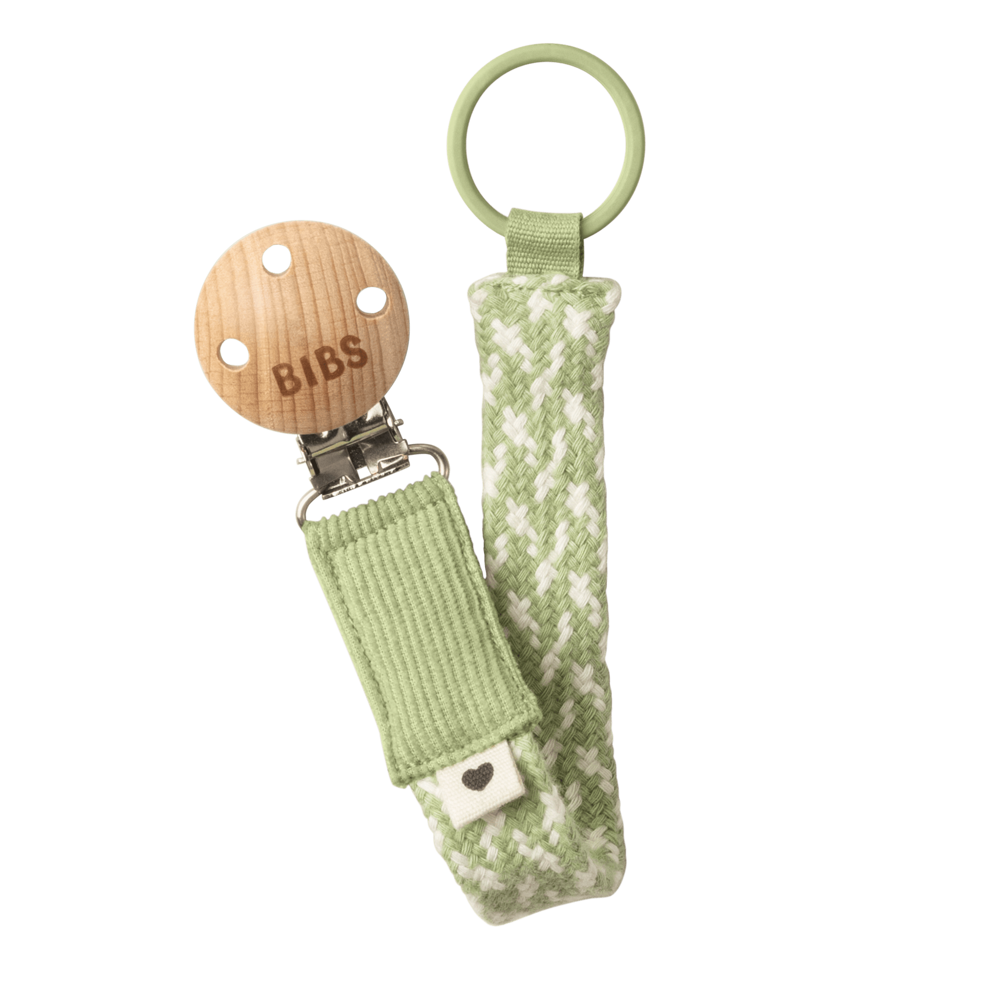 BIBS Pacifier Clip Braided Sage/Ivory 1 st