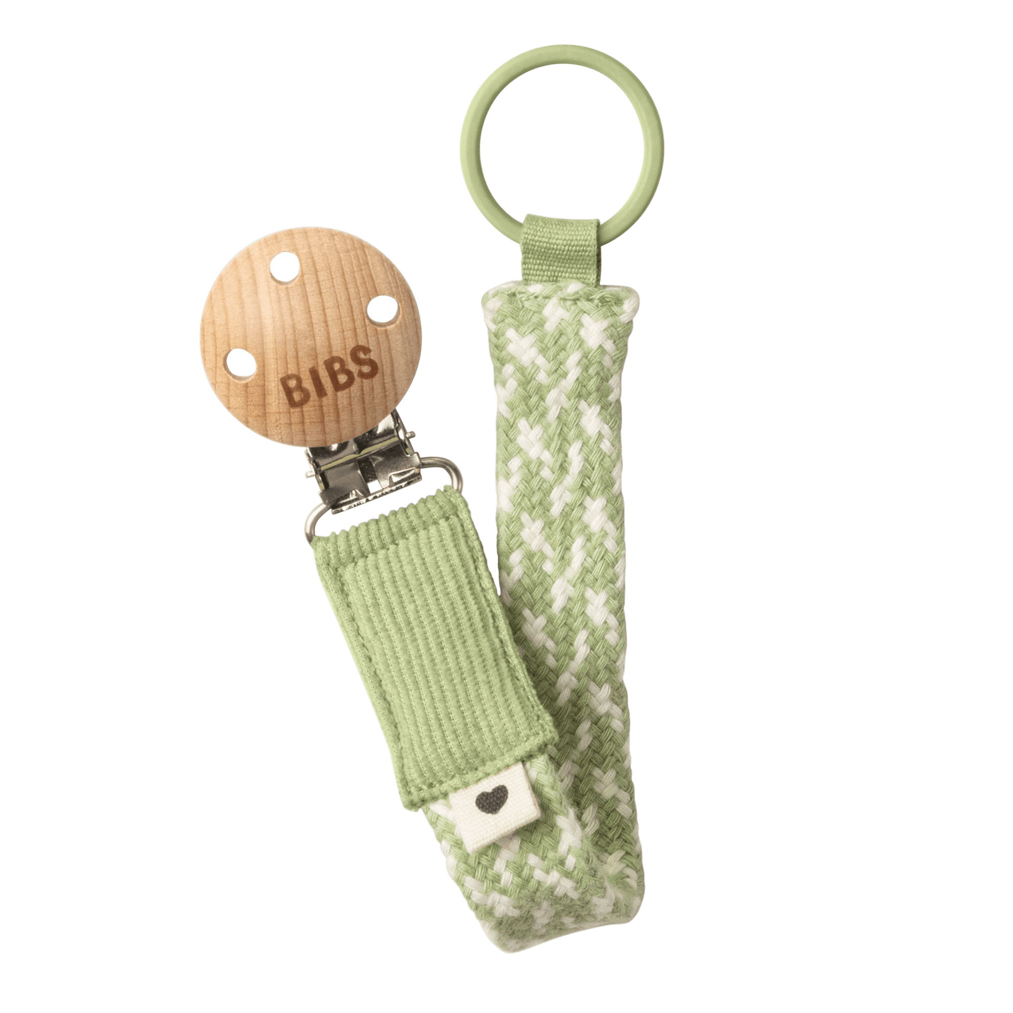 BIBS Pacifier Clip Braided Sage/Ivory 1 st