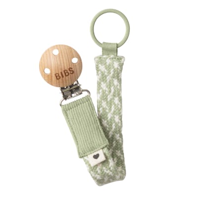 BIBS Pacifier Clip Braided Sage/Ivory 1 pcs
