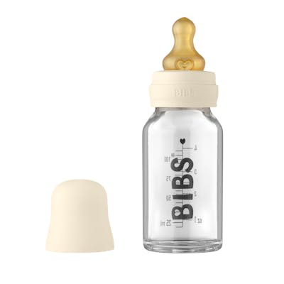 BIBS Baby Glazen Fles Complete Set Latex Ivory 110 ml